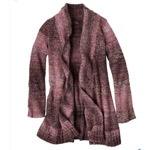 Prana Stripe Marled Rhonda Duster Open Front Knit Cardigan Ombre Size Small
